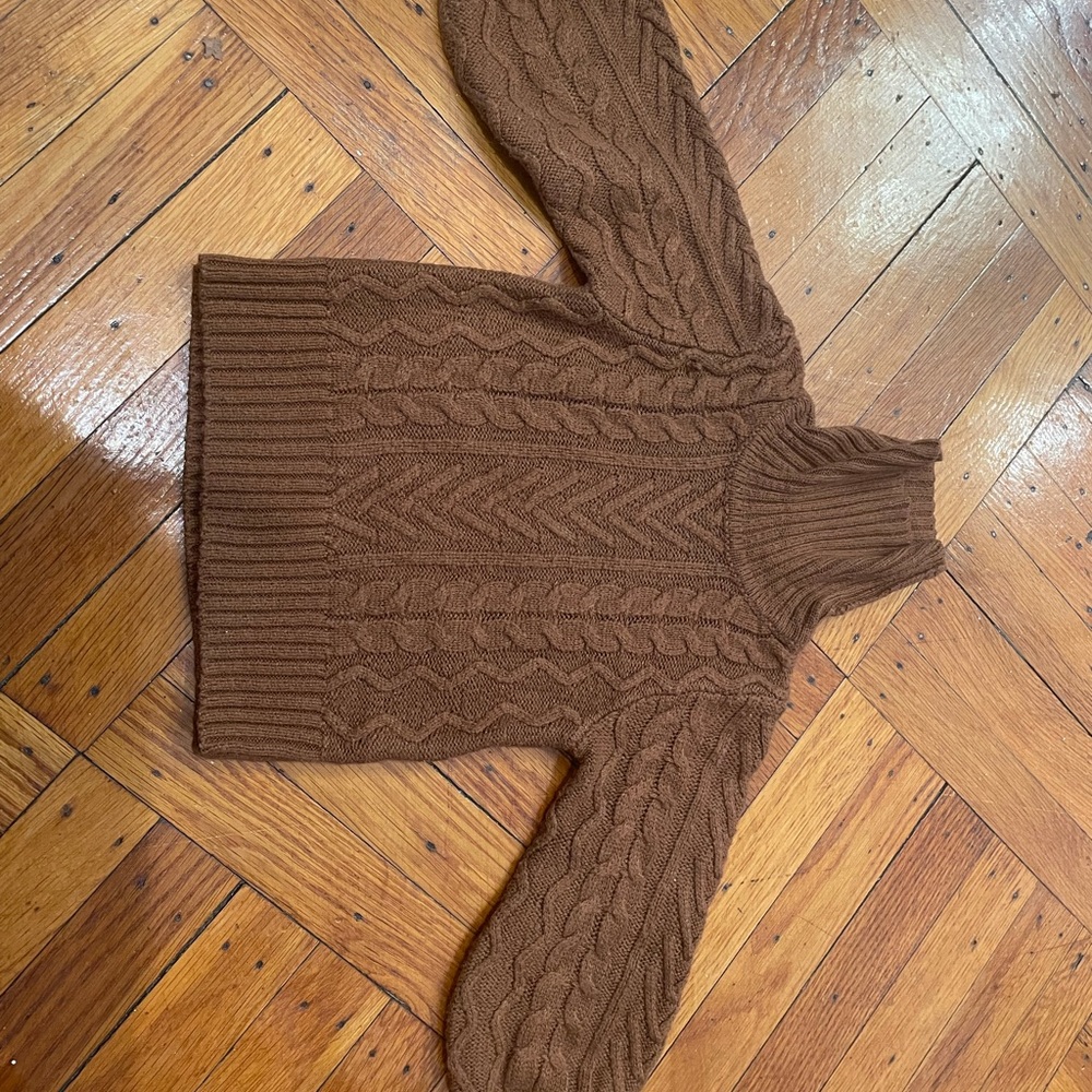 Shein brown oversized sweater turtle neck thick warm size 3t winter girl